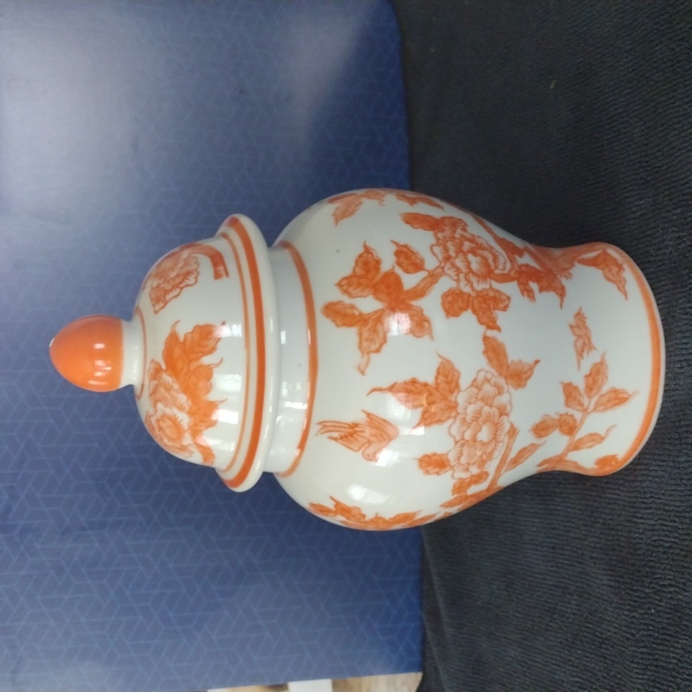 Galt Ceramic orange ginger jar